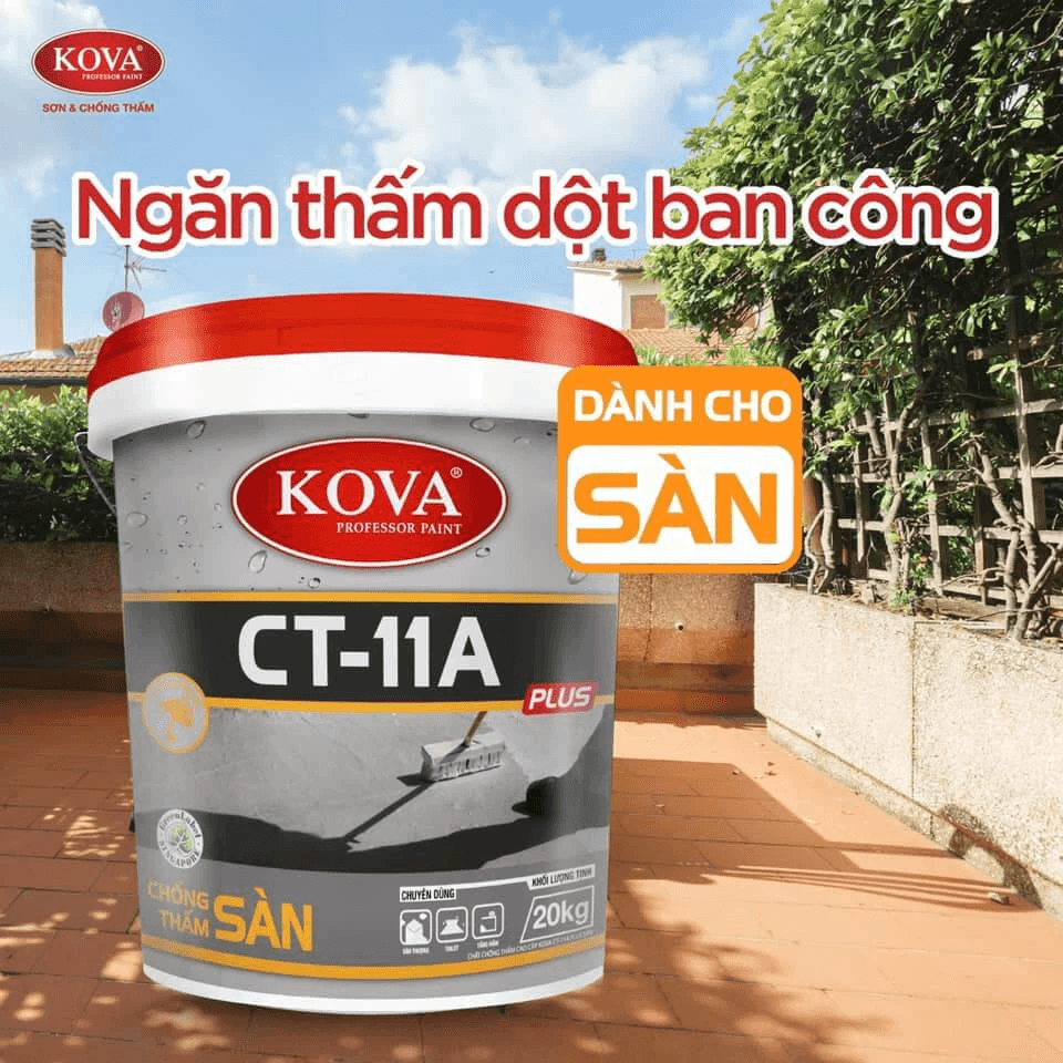 Chất chống thấm cao cấp KOVA CT-11A Plus Sàn (4kg). Có tác dụng ngăn chặn sự thấm nước. - 3