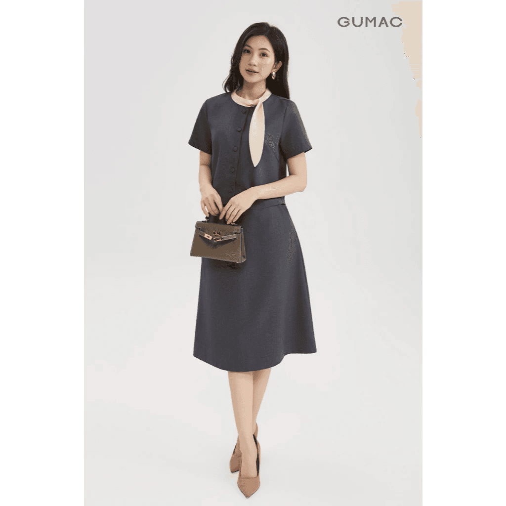 Áo kiểu GUMAC thêu cổ LAF0913
